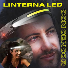 Linterna frontal con Sensor LED recargable