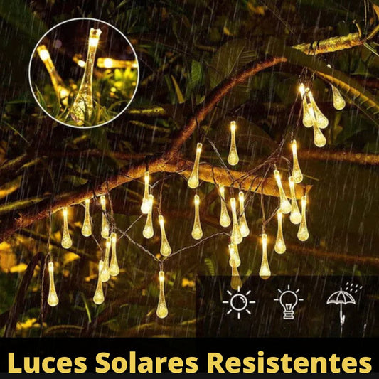 EXTENSIÓN DE 100 LUCES GOTA DE AGUA LED PANEL SOLAR